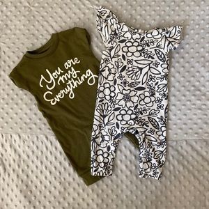 Two Newborn Cat and Jack Rompers